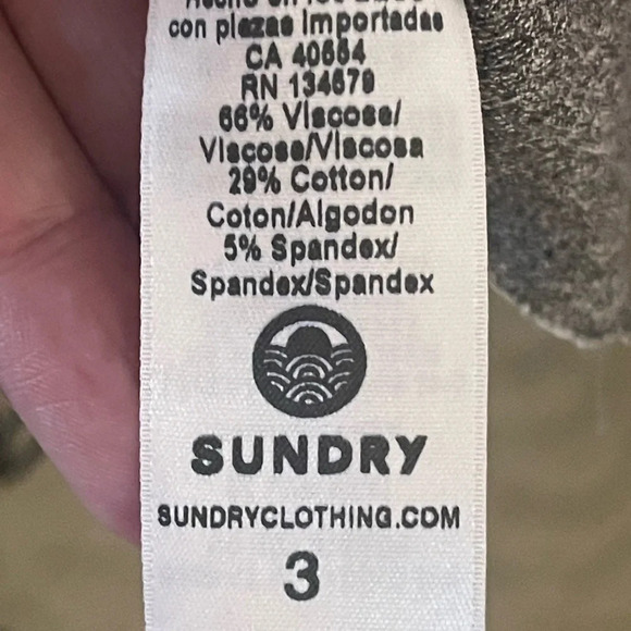 Sundry Diagonal Stripe Hoodie- Heather Grey Size Large - Picture 10 of 10